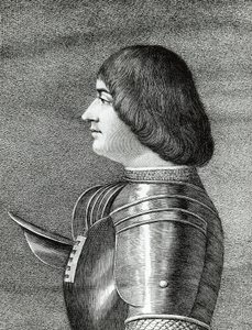 صورة لودوفيكو سفورزا ، المعروف باسم إيل مورو (1452-1508) ، دوق ميلانو ، نقش