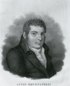 صورة لويجي فالنتينو بروغناتيلي (1761-1818) ، الكيميائي الإيطالي ومخترع الطلاء الكهربائي ، نقش بواسطة لويجي رادوس (1773-1840) بعد رسم روبرتو فوكوسي (1806-1862)