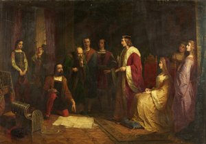 كابوت وابنه ، سيباستيان ، في محكمة هنري السابع ، 1862 بواسطة جون آدم ب.هيوستن