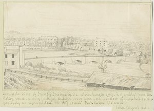 جسر ومدينة بيرتون أبون ترينت: رسم بالقلم ، 1817 بواسطة جون ألبورت