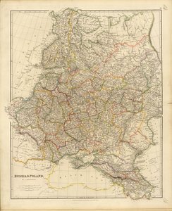خريطة روسيا وبولندا ، 1832.