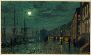 أرصفة المدينة من ضوء القمر بواسطة John Atkinson Grimshaw