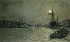 المسبح وجسر لندن في الليل ، 1884 بواسطة جون اتكينسون جريمساو