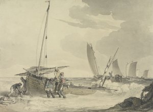 صياد يخرج إلى البحر ، c.1810 (مرحاض بالقلم والحبر على الورق)