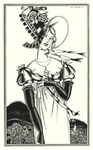 رسم توضيحي لـ Don Juan بواسطة Lord Byron: A Bonnet ، الذي يرتديه الجنس العادل (litho) بواسطة جون اوستن