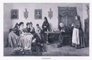التعليم المسيحي ، من مجلة الفن 1893 ، كاسيل وشركاه بواسطة جون باجنولد برجس