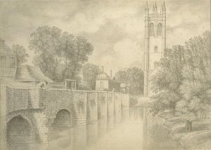 جسر وبرج مجدلين ، القرن الثامن عشر بواسطة John Baptist Malchair
