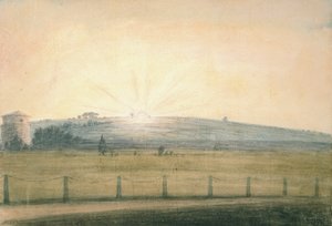 غروب الشمس من المرصد في أكسفورد ، 20 ديسمبر 1784 بواسطة John Baptist Malchair