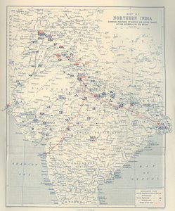 خريطة لشمال الهند ، 1901. بواسطة جون بارثولوميو