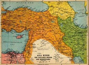 آسيا الصغرى ، منطقة القوقاز وبلاد ما بين النهرين ، الحرب العالمية الأولى ، c1915 ، c1920.
