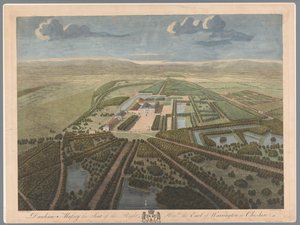 Gezicht op Dunham Massey في شيشاير دونهام ماسي مقعد الحق في هون: بلي إيرل وارينجتون في شيشاير (العنوان على الكائن) بواسطة جون بويدل
