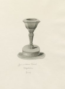 Font in Okeover Church: sepia drawing بواسطة جون باكلر