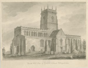 Gnosall Church: wash drawing بواسطة جون باكلر