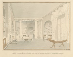 كينت - بروملي هيل - داخل غرفة الرسم بالمكتبة ، 1816 بواسطة جون باكلر