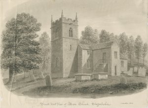 Maer Church: sepia wash drawing بواسطة جون باكلر