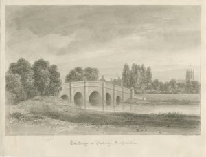 Penkridge Town - [Bull] Bridge: رسم بني داكن بواسطة جون باكلر