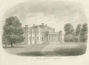 قاعة Shugborough: رسم بني داكن ، 1843 بواسطة جون باكلر
