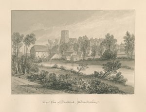 Worcestershire - Droitwich - المنظر الشرقي للمدينة: رسم بني داكن ، 1833