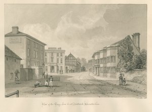 Worcestershire - Droitwich - George Inn: رسم بني داكن ، 1833 بواسطة جون باكلر
