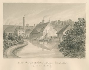 Worcestershire - Droitwich - Salt Works: رسم بني داكن ، 1833 بواسطة جون باكلر