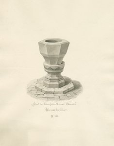 Worcestershire - Hampton Lovett Church - Font: sepia drawing بواسطة جون باكلر