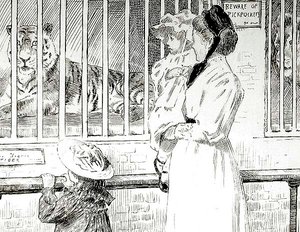 بيل سوفاج ، عن "Wild Beasts in Captivity" ، قصيدة لتشارلز وماري لامب (قلم وحبر على بطاقة) بواسطة جون بيام ليستون شو