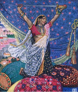 أقل من الغبار ، التوضيح من The Garden of Kama (وكلمات أخرى من الهند) ، 1920 بواسطة John Byam Liston Shaw