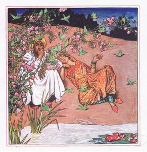 الحب بخفة ، التوضيح من The Garden of Kama (وكلمات أخرى من الهند) ، 1920 بواسطة جون بيام ليستون شو