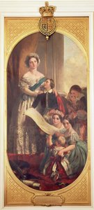 الملكة فيكتوريا (1819-1901) مع ألبرت إدوارد ، أمير ويلز ، فيكتوريا ، الأميرة الملكية وأعضاء آخرين من العائلة الملكية ، 1864 بواسطة جون كالكوت كوب
