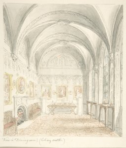 قلعة ليا ، ورسيستيرشاير ، غرفة الطعام المطلة على الجنوب ، كاليفورنيا. 1816.