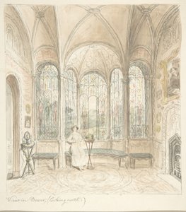 Lea Castle ، Worcestershire ، منظر في Bower ، ينظر إلى الشمال ، كاليفورنيا. 1816.