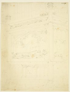 نصب تذكاري لـ William Canynges في St Mary Redcliffe (قلم رصاص وألوان مائية على ورق) بواسطة جون كارتر