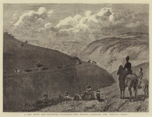 يوم مع برايتون هاريرز ، عبور كلاب الصيد لسد الشيطان بواسطة John Charles Dollman