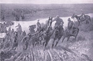 مدفعية تزور كاليدون في Karreepoort Drift ، توضيح من بعد بريتوريا: حرب العصابات ، 1902 بواسطة جون تشارلتون