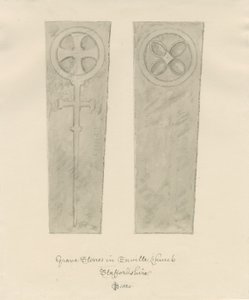Enville Church - Gravestones: sepia drawing بواسطة جون شيسيل بكلر