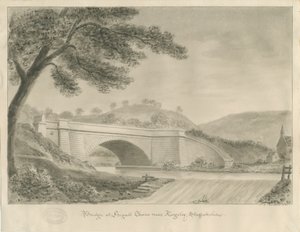 Kingsley - Bridge at Froghall: رسم بني داكن ، 1841 بواسطة جون شيسيل بكلر