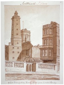 'Shot Factory، Tooley Street، from London Bridge'، Bermondsey، London، 1828 بواسطة جون شيسيل بكلر