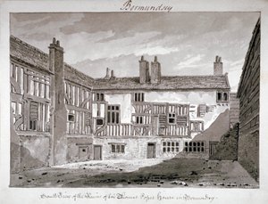 منظر جنوبي لبقايا منزل توماس بوب ، ميل لين ، بيرموندسي ، لندن ، 1808. بواسطة جون شيسيل بكلر