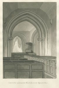 Worcestershire - Droitwich - Dodderhill Church Interior: sepia drawing بواسطة جون شيسيل بكلر