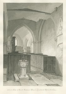 ورسيستيرشاير - درويتويتش - داخل كنيسة القديس أندرو: رسم بني داكن ، 1833 بواسطة جون شيسيل بكلر