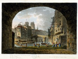 باريس: Pont de Chatelet و Hotel Dieu - في "" Paris التي شاهدها JC Matttes "" ، محرر. ميلر ، لندن بواسطة جون كلود ناتس