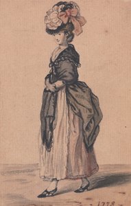 سيدة الموضة مع شال أسود وحذاء أسود