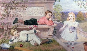 The Farrer Children و Gaspard و Henry و Cecilia في حدائق منزل ريفي في بيركشاير بواسطة جون كولينجهام مور