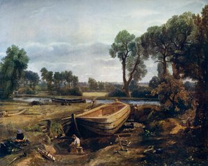 بناء القارب بالقرب من طاحونة Flatford ، 1815 ، 1912. بواسطة جون كونستابل