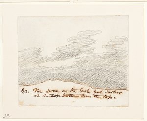 دراسة عن السحب (بعد "نقوش السماء" لألكسندر كوزنز)، حوالي 1822-1823 (جرافيت على ورق) بواسطة جون كونستابل