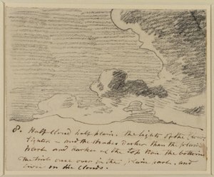 دراسة سحابية (بعد ألكسندر كوزينج إنجرافينجس أوف سكايز) ، 1822 - 2323 (جرافيت على ورق) بواسطة جون كونستابل