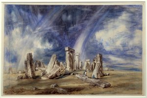 موقع ما قبل التاريخ في ستونهنج (إنجلترا). لوحة جون كونستابل (1776-1837) بواسطة جون كونستابل