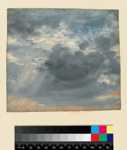 دراسة السماء مع عمود من ضوء الشمس، حوالي عام 1822 (زيت على ورق) بواسطة جون كونستابل