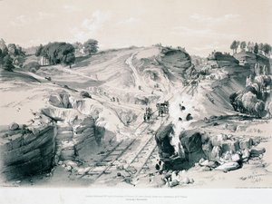 صخور متفجرة ، لينسديل ، باكينجهامشير ، 1830 (قلم وحبر وغسل على ورق) بواسطة جون كوك بورن