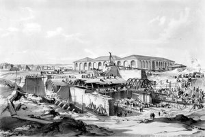 بناء بيت المحرك الثابت ، مدينة كامدن ، 26 أبريل 1837 (قلم وحبر وغسل على ورق) بواسطة جون كوك بورن